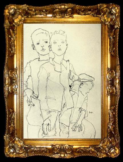 framed  Egon Schiele Three Street Urchins, ta009-2